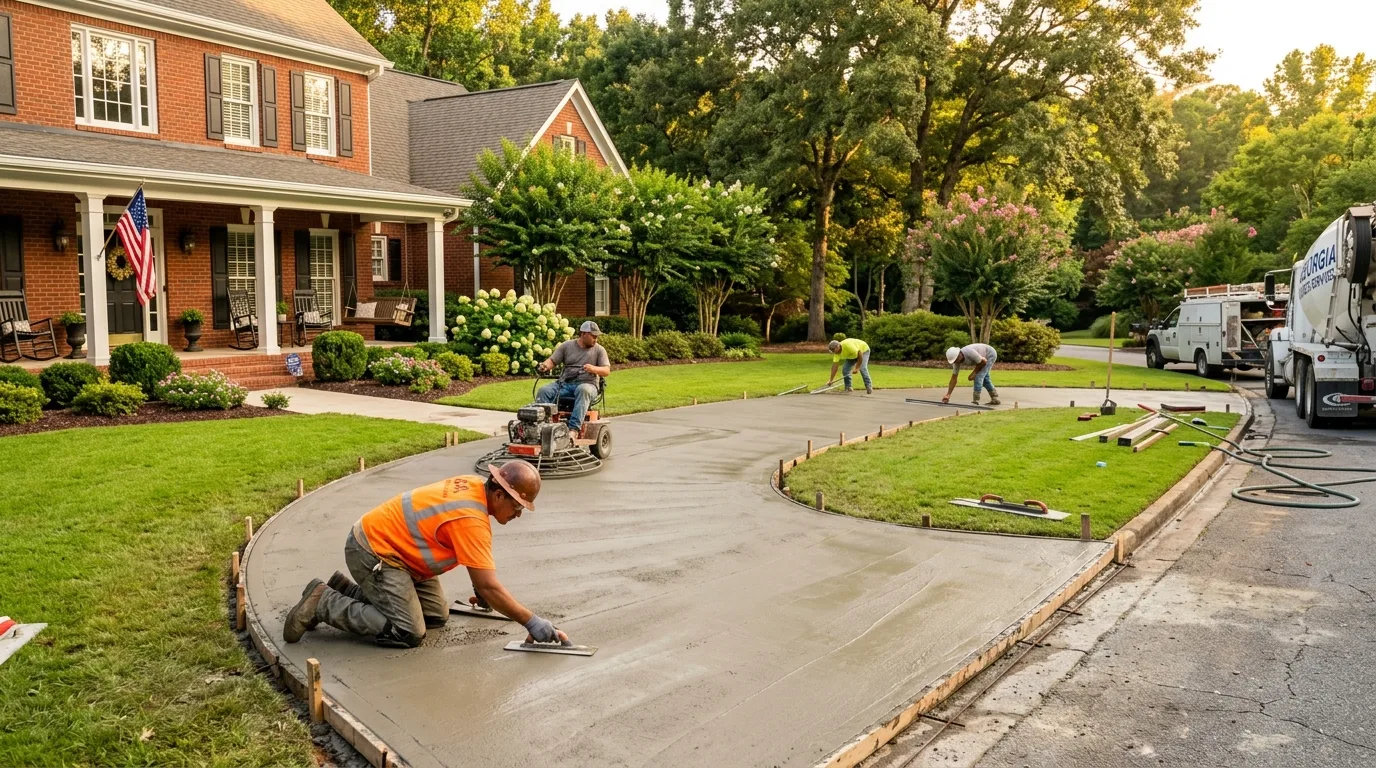 Concrete driveway installation — Concrete Johns Creek, GA